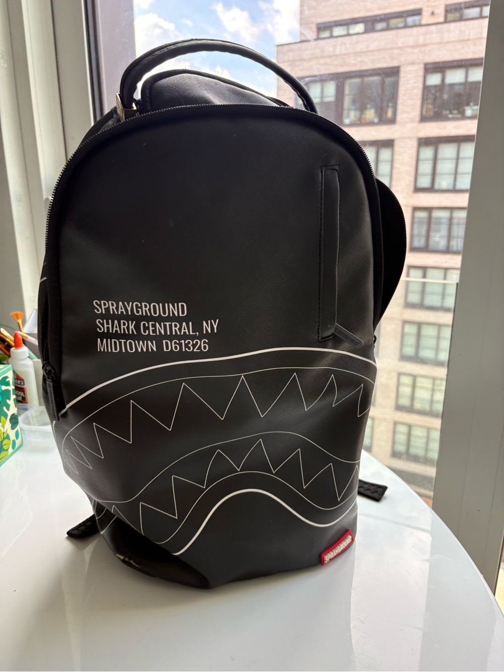 Sprayground Black Shark Outline Backpack